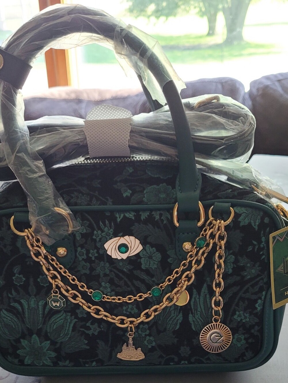 Wicked Oz Green Floral Handbag with Bag Chain - BoxLunch Exclusive